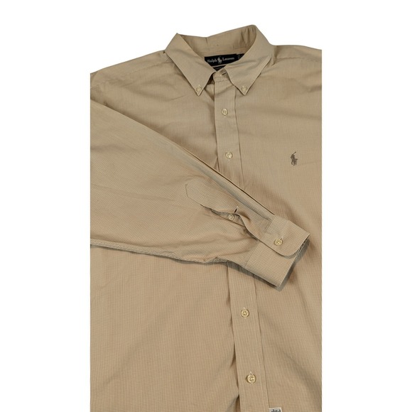 Ralph Lauren Other - Ralph Lauren Mens Classic Fit Button Down Shirt Tan Stripe Pony Logo Long Sleeve